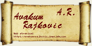 Avakum Rajković vizit kartica